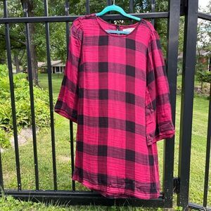 Anthropologie Cloth & Stone Buffalo Check Plaid Dress NWT